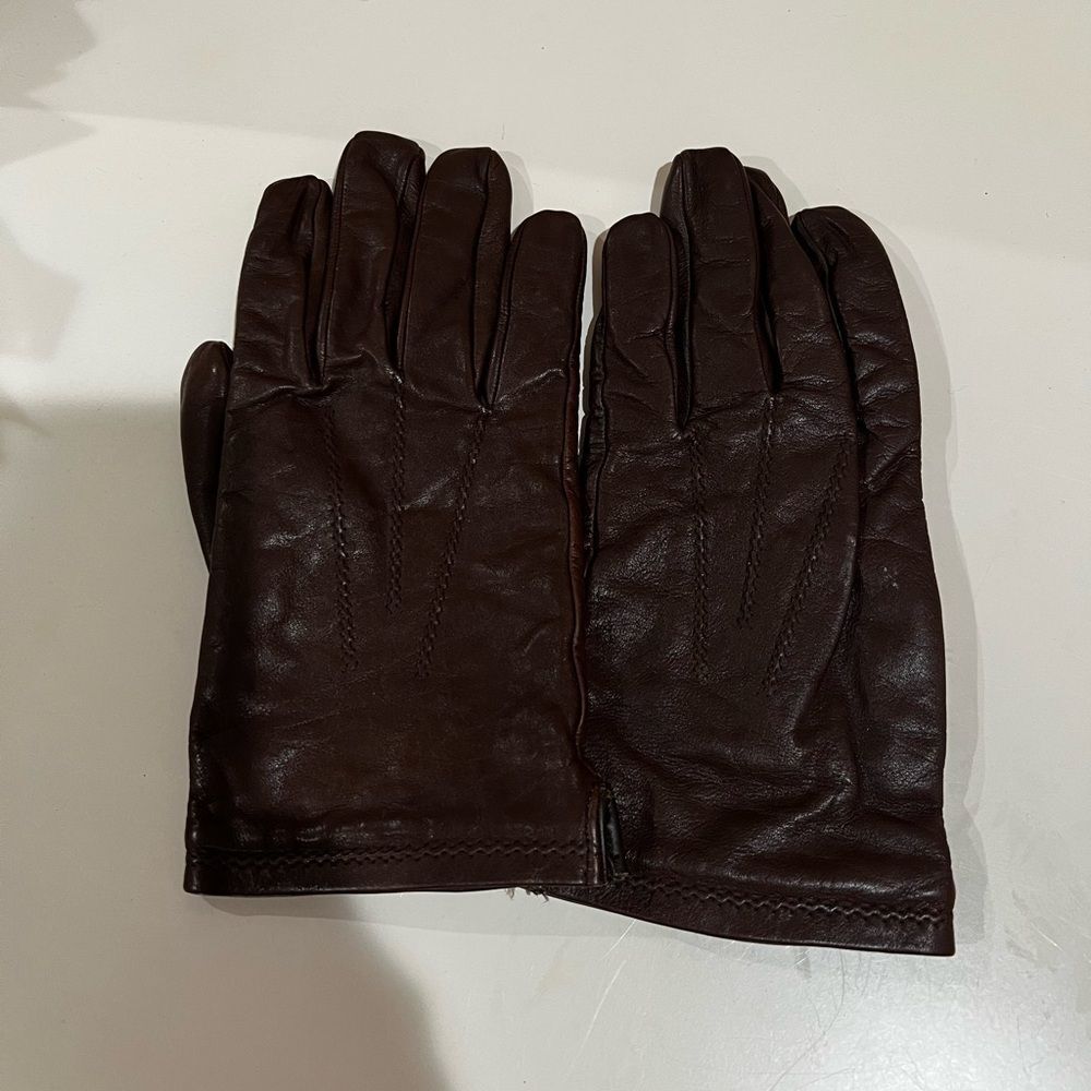 Vintage Brown Leather Gloves